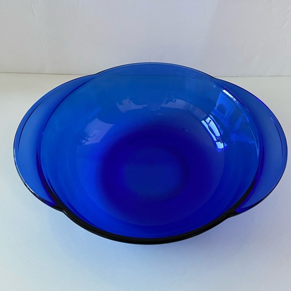 Vintage Cobalt Blue Anchor Hocking Glass Casserole Dish - Picture 2 of 5